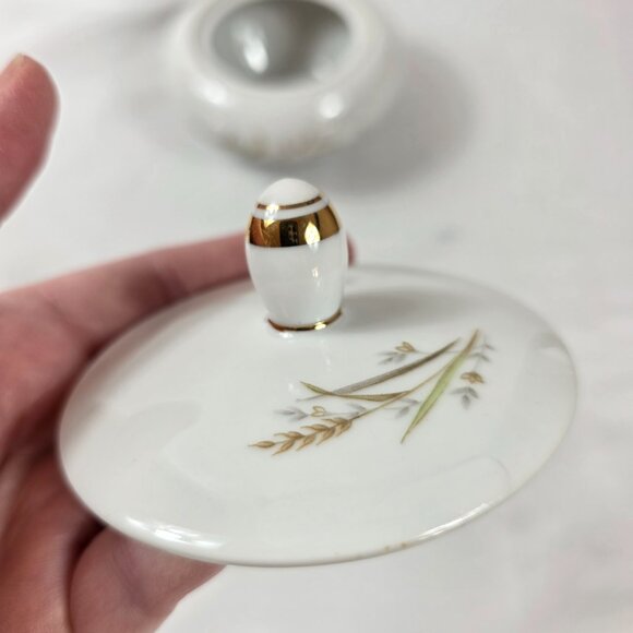Fine China of Japan Golden Harvest Sugar Bowl and Lid Gold Wheat Sprays - Picture 4 of 15